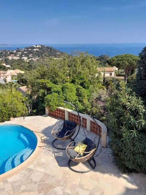 4-Star Private Villa With Heated Pool And Panoramic Sea View At Gulf De Saint Tropez Cavalaire-sur-Mer Exterior foto